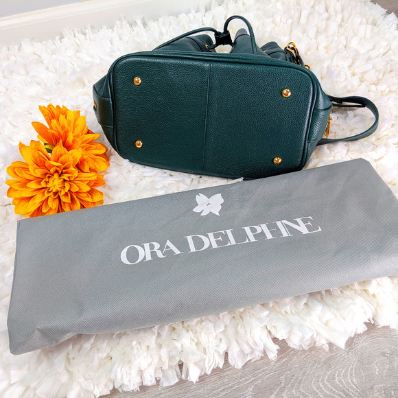 ORA DELPHINE Green Genuine Leather Bucket Bag - Picture 5 of 8